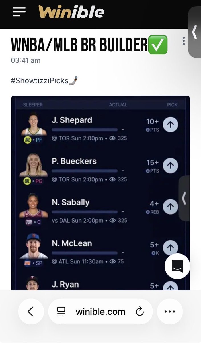 ShowtizziPicks's tweet photo. Cash The WNBA/MLB BR Builder✅
#ShowtizziPicks🤳🏾 #GamblingX #GamblingCommunity https://t.co/uVQxhhQ8oY