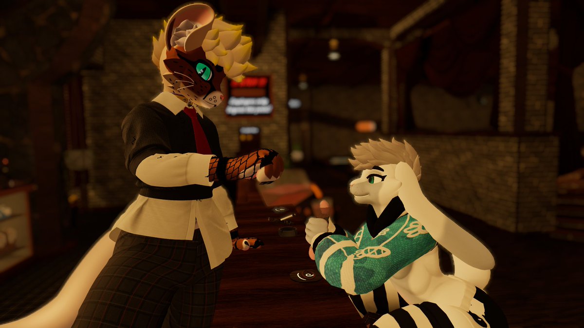 CajanSauce's tweet photo. Had a nice chat with @ChimeristCat at the bar. #vrchat #vrphotos #furry #gay #wholesome #vrc https://t.co/cxXYNxr5XF