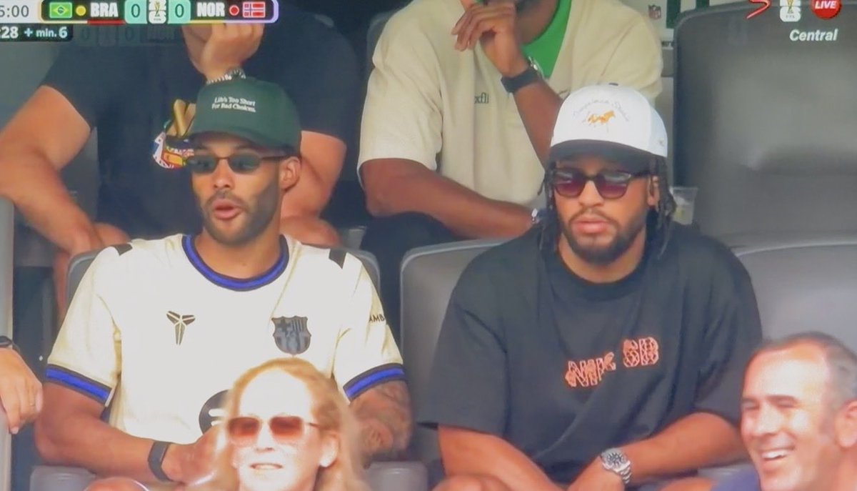 Rotankwot's tweet photo. NBA champion and Finals MVP Jalen Brunson watching #Brazil vs #Norway https://t.co/1R7F2KIkc5