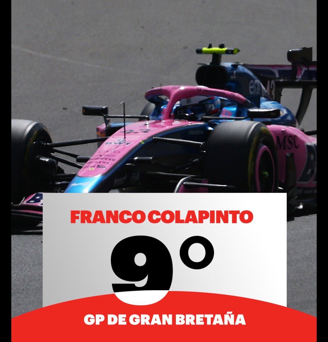 MariePatrice2's tweet photo. #FRANCO @FranColapinto @AlpineF1Team FELICITACIONES FRANQUITO 🇦🇷♥️ te amamos los argentinos ♥️🇦🇷🫶 https://t.co/f5jRC14Xv1