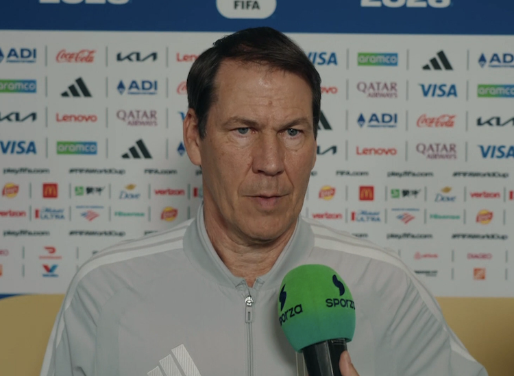 TouchlineX's tweet photo. 🚨🇧🇪 𝗕𝗥𝗘𝗔𝗞𝗜𝗡𝗚: Belgium manager Rudi Garcia with a FURIOUS reaction to the news of Folarin Balogun being able to play against them:

"I didn't know April Fools' Day at FIFA is on July 5th! Never knew this! If I am correct, this is the FIRST TIME this has happened in the ENTIRE HISTORY of the World Cup." 

"Nathan Ngoy received a red card vs Iran, and he didn't play the next match."

"Go and read the statement of the Belgian Federation, because this is the ONLY RIGHT opinion!"