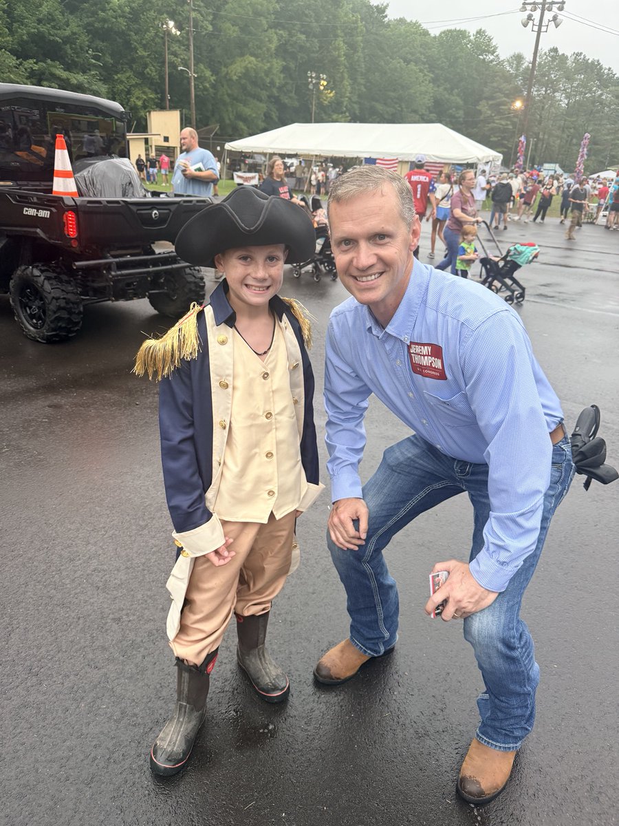 JThompsonTN9's tweet photo. We had a great time celebrating America's 250th birthday with neighbors, friends, and supporters. Rain or shine, let freedom ring! https://t.co/IPgfMAFxdx