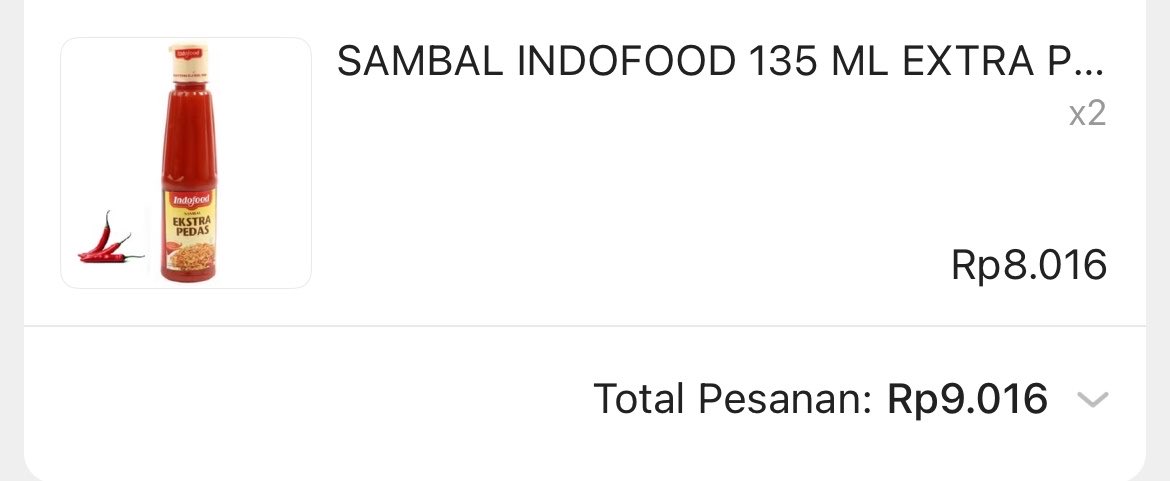 dipdopamin's tweet photo. @RacunBelanja Beli saos extra pedas dapet 2 😃 https://t.co/aBqnMJRDLw https://t.co/9N7ffDn7Fd