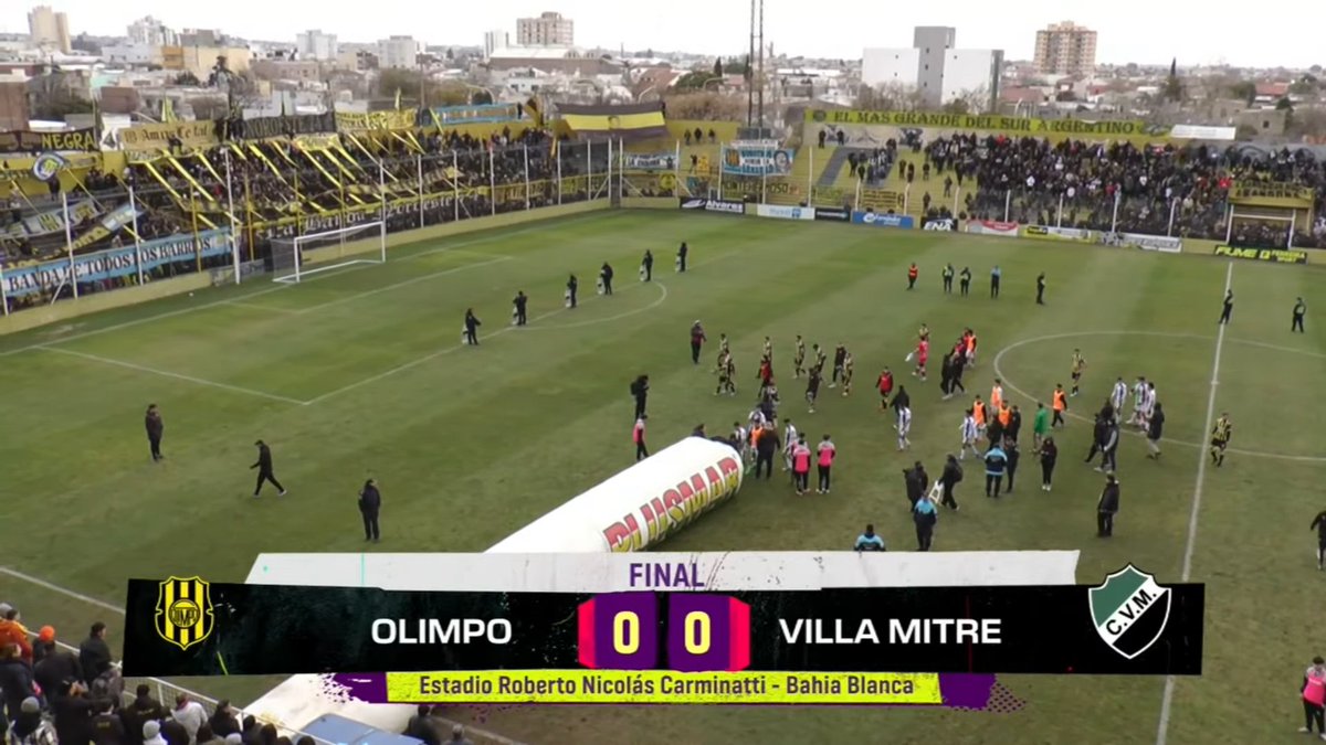PRODEBARDO's tweet photo. TAMBIEN SE JUGÓ EL CLASICO DE BAHÍA BLANCA
Otro 0-0 más en este clásico que no se animan a jugar. Sigue sacándole 6 puntos Olimpo y villa MITRE no puede recortar la distancia con lo 3 de arriba
#Olimpo ⚫💛 0-0 #VillaMitre 💚⚪⚫ https://t.co/W3QgY9Wo1S
