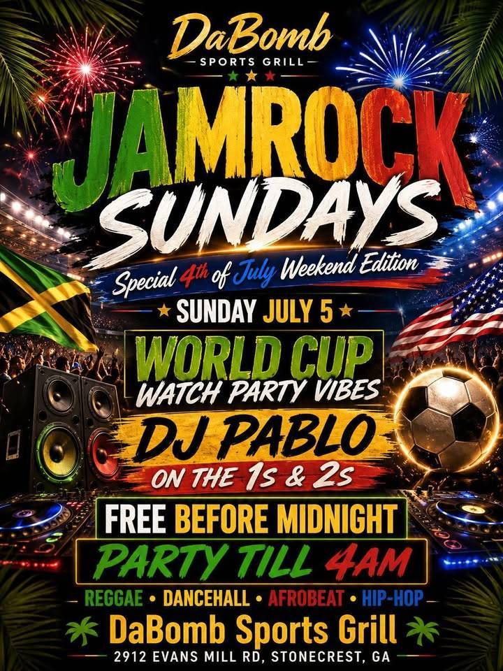 djcaesah's tweet photo. JamRock Sundays 4th of July Weekend Edition! DJ Pablo, World Cup vibes, free before midnight, party till 4AM. https://t.co/QmQ0nJFinH