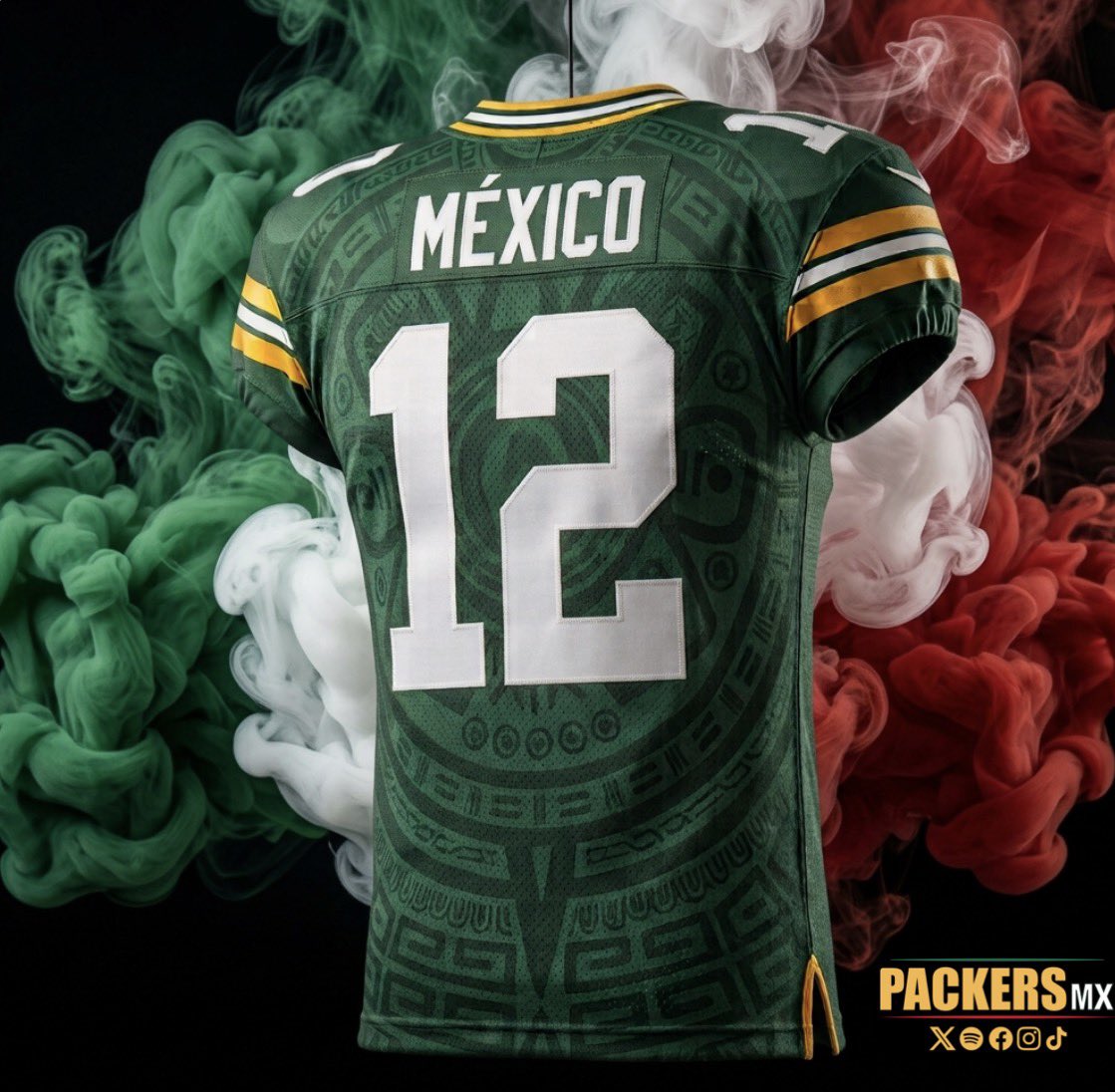 Packers_Mx's tweet photo. ¿Quien dice que no podemos mezclar la pasión por México y la pasión por nuestro equipo?

#YSiSí #México #FIFACWC https://t.co/0SHM6Xa9ed