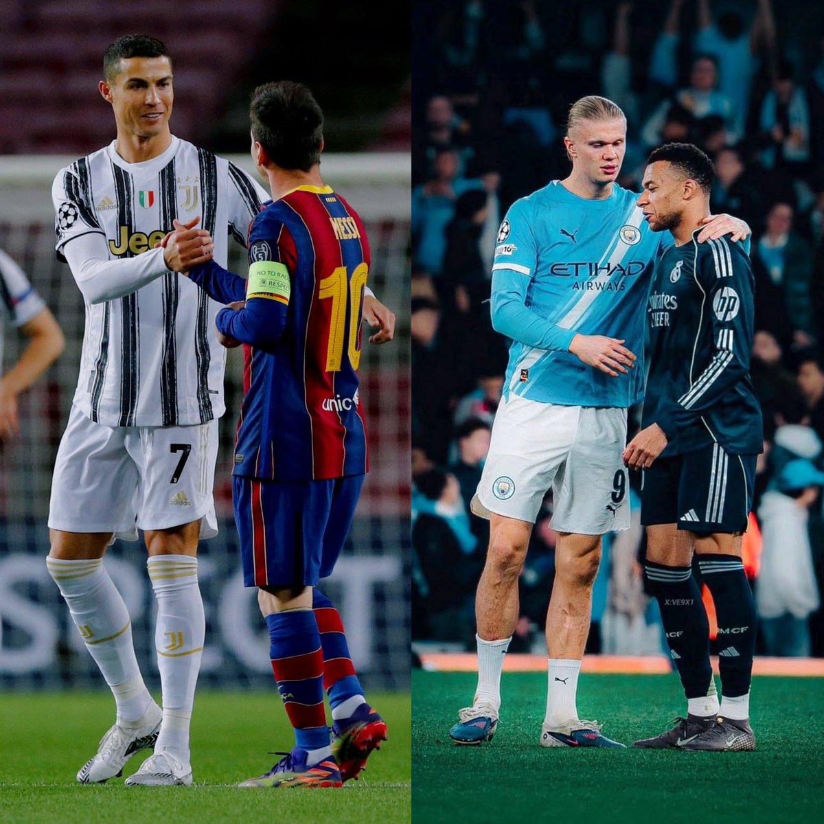 Noitedecopa's tweet photo. Melhores jogadores de cada década :
  
𝟓𝟎𝐬 - Di Stéfano e Puskás
𝟔𝟎𝐬 - Pelé e Eusébio
𝟕𝟎𝐬 - Cruyff e Beckenbauer
𝟖𝟎𝐬 - Maradona e Platini
𝟗𝟎𝐬 - Romário e Baggio
𝟎𝟎𝐬 - Ronaldo e Zidane
𝟏𝟎𝐬 - Messi e CR7
𝟐𝟎𝐬 - Mbappé e Haaland https://t.co/lYjopZhPhG
