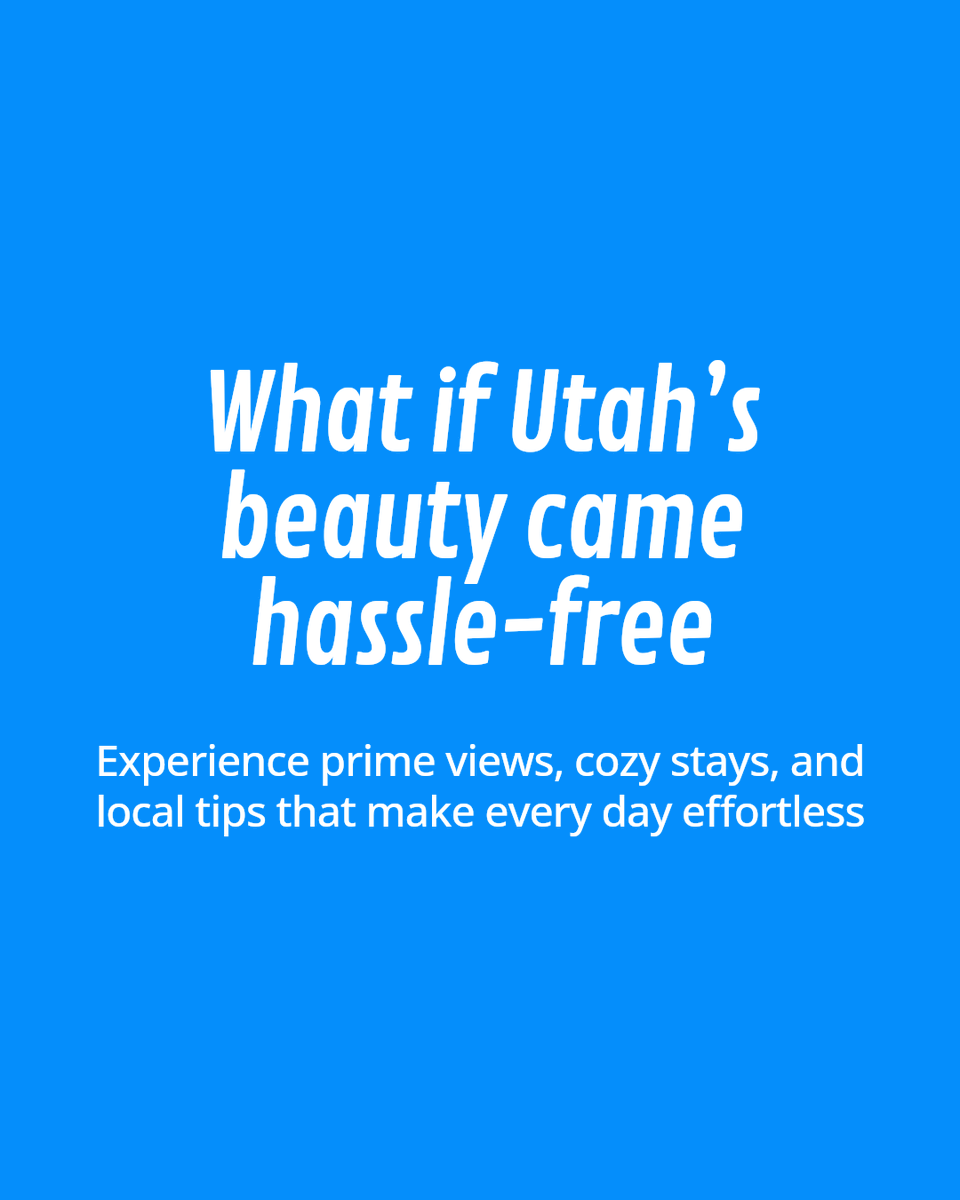 experience_utah's tweet photo. What should travelers look for in Utah? Prime views, cozy stays, and easy access to trails or town. Smooth check-in, thoughtful amenities, and local tips make each day easier. Want Utah’s beauty without the hassle? That’s what we craft. https://t.co/JeuMNCPu6u