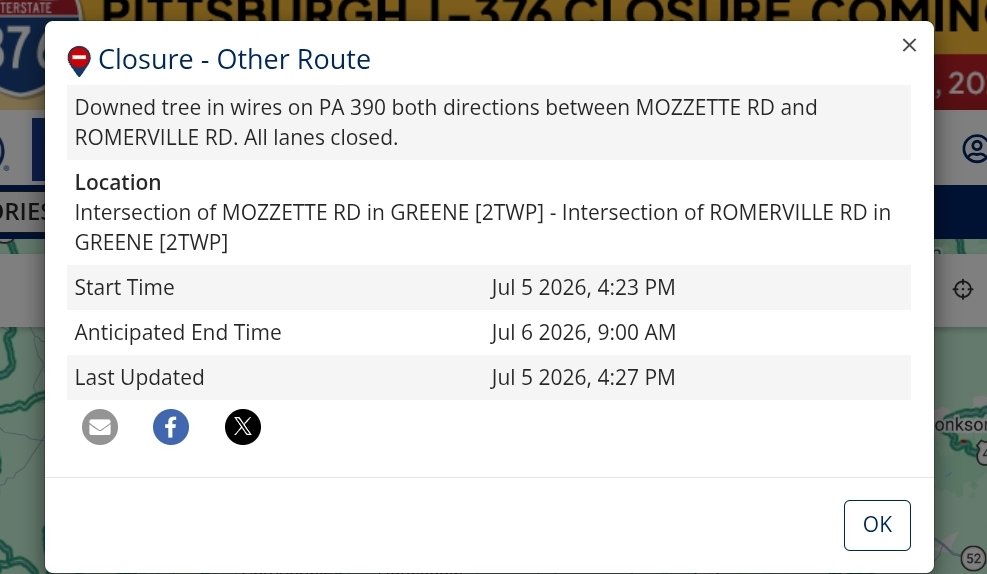 Wrang15's tweet photo. @Mike_B_Likesit @PPLElectric It's state roads too.  The state  is on it. Ppl is not showing up. https://t.co/sU4lQ6mVsE