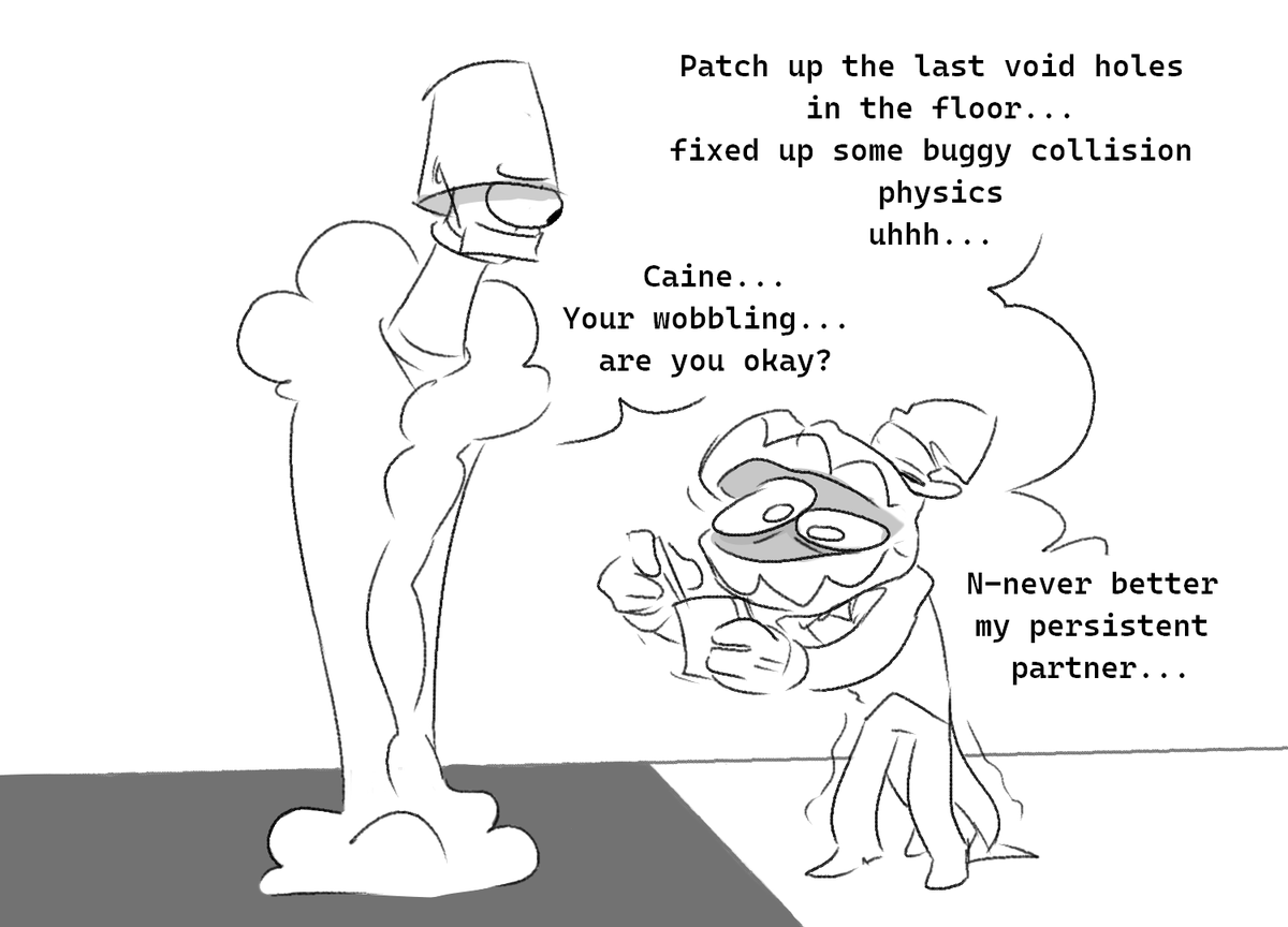 tinypwbble's tweet photo. Absolutely love the idea that post taking the blue AI out, when Caine hits his limit he goes back to being the lil red orb. (1/3)

#TADC #Theamazingdigitalcircus https://t.co/EM8zrisqpt