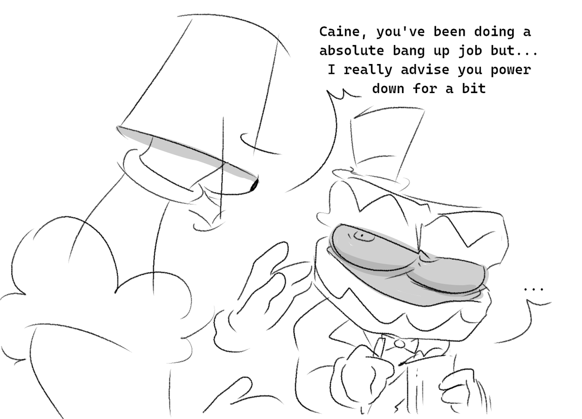 tinypwbble's tweet photo. Absolutely love the idea that post taking the blue AI out, when Caine hits his limit he goes back to being the lil red orb. (1/3)

#TADC #Theamazingdigitalcircus https://t.co/EM8zrisqpt