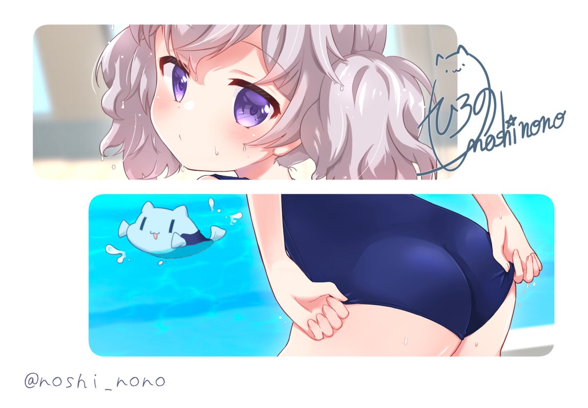 noshi_nono's tweet photo. こちら表紙と本文で参加させていただきました！
本文はちょっとドキッとするようなスク水の吉永恋ちゃんを一枚描かせていただきました❤️
今回もとっても豪華な内容ですね♪参加者の人数がすごい！
そしてなんとちうね先生もいらっしゃるだと！？ https://t.co/IVlG3ycAoL