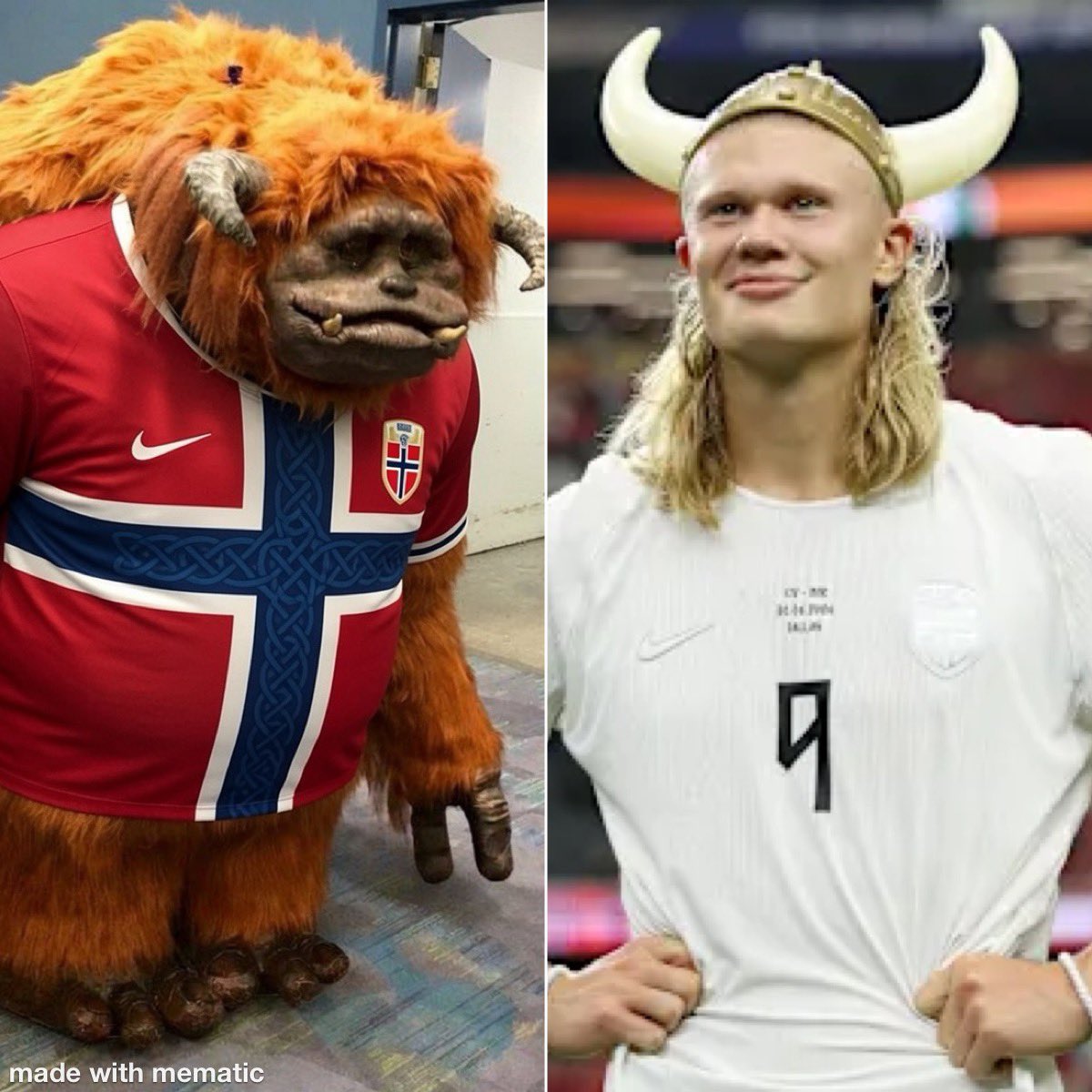 AirG8tor's tweet photo. Bruh, I knew I’ve seen @erling  before…Ludo from Labyrinth!!!! When people say Haaland is a beast, they mean it! What a baller - best of luck today vs Brazil

@hensoncompany @nff_landslag @FIFAWorldCup https://t.co/zXICYBSlO3