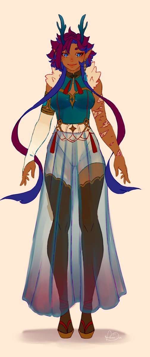 LoafeeHoshi's tweet photo. @Vulkann_ The blue top is most recent, the others just for fun :3c 

I'm star dragon , who has gotten a bit lazy doing the stars in the blue parts of the hair but ye. I take my main inspos from eastern wear ,  more modernized / untraditional . 

Just having fun with it, enjoy~ https://t.co/1wz2qUIRmx