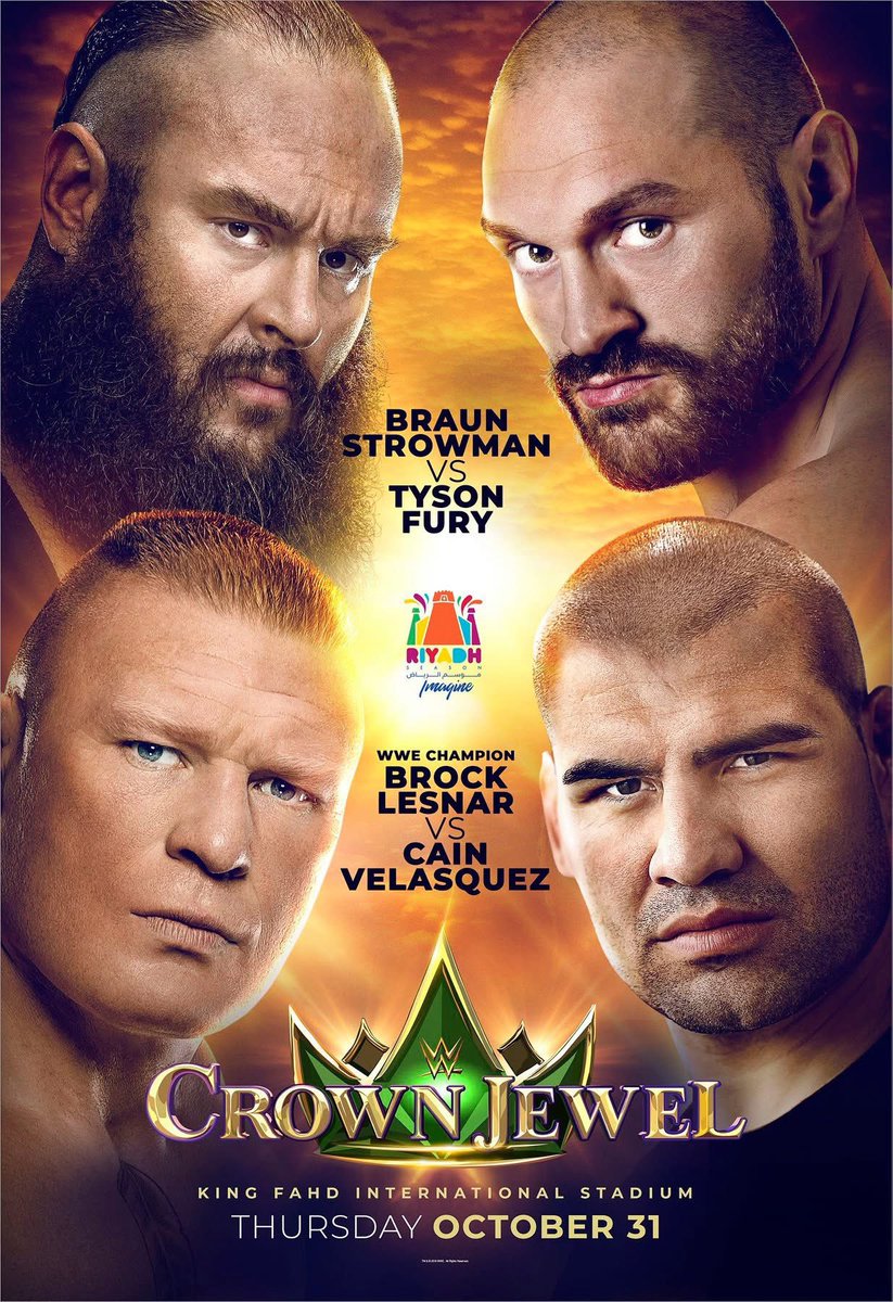 TheOVW5's tweet photo. The Crown Jewel 2019 PPV Cover.

This still doesn’t look real, even 7 years later. https://t.co/CpQyZaChMm