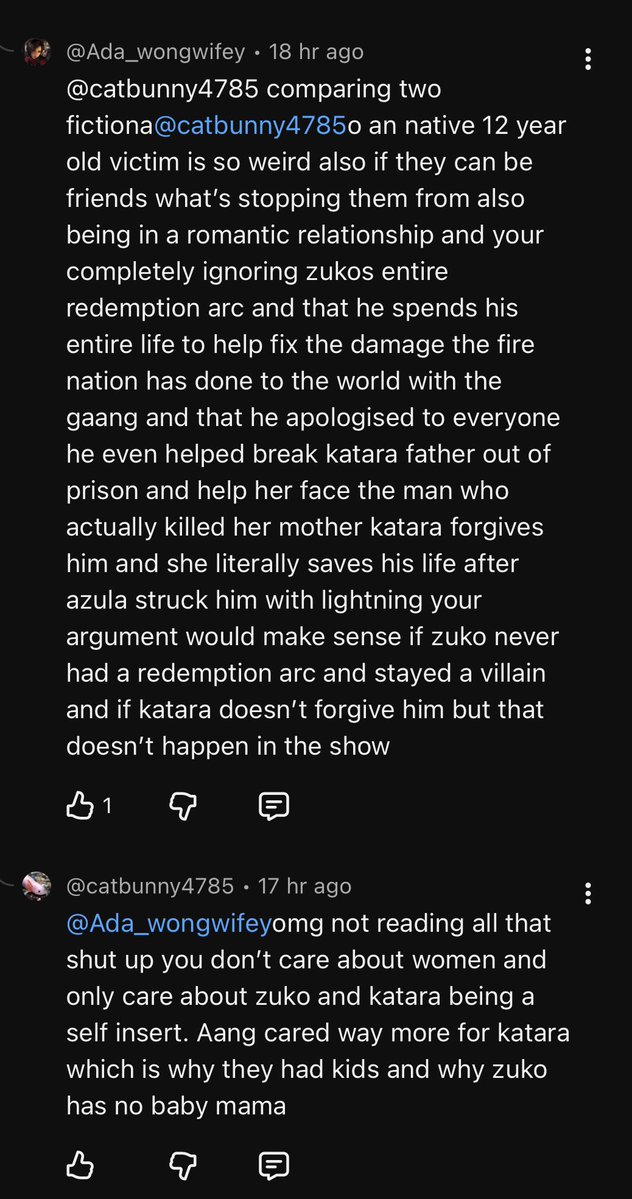 Reinformacloud's tweet photo. And then they mention aang since they only care about him and not any other character 🫩 https://t.co/JYdRYJy5GT