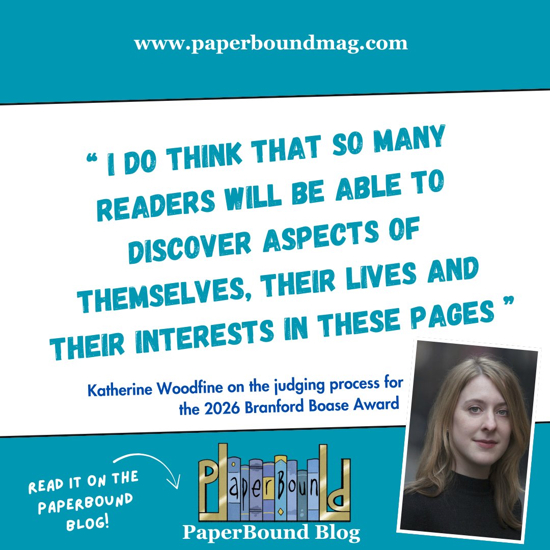 PaperboundMag's tweet photo. 💙 Katherine Woodfine @followtheyellow shares her insights on the judging process for this year's 2026 @BranfordBoase Award💙🎉👇

https://t.co/GqYhPxbRb3 https://t.co/ucy0QcDfFB