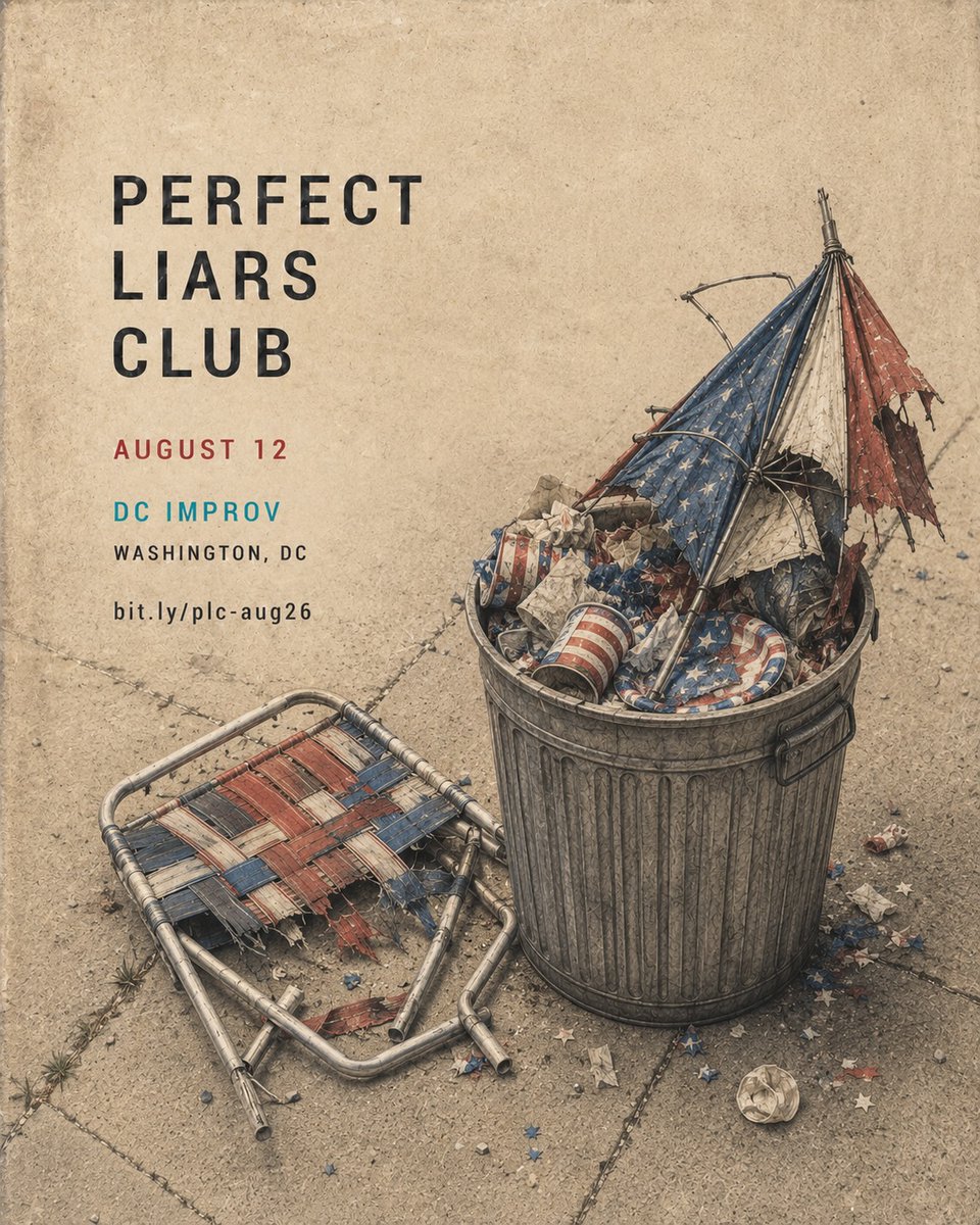 PerfectLiarsDC's tweet photo. Indoors.
On time.
Air-conditioned.
And a roomful of people questioning the integrity of everyone on stage.

Perfect Liars Club · August 12 · @dcimprov

🎟️ https://t.co/87AqAbVELX https://t.co/IxBtv56Ico
