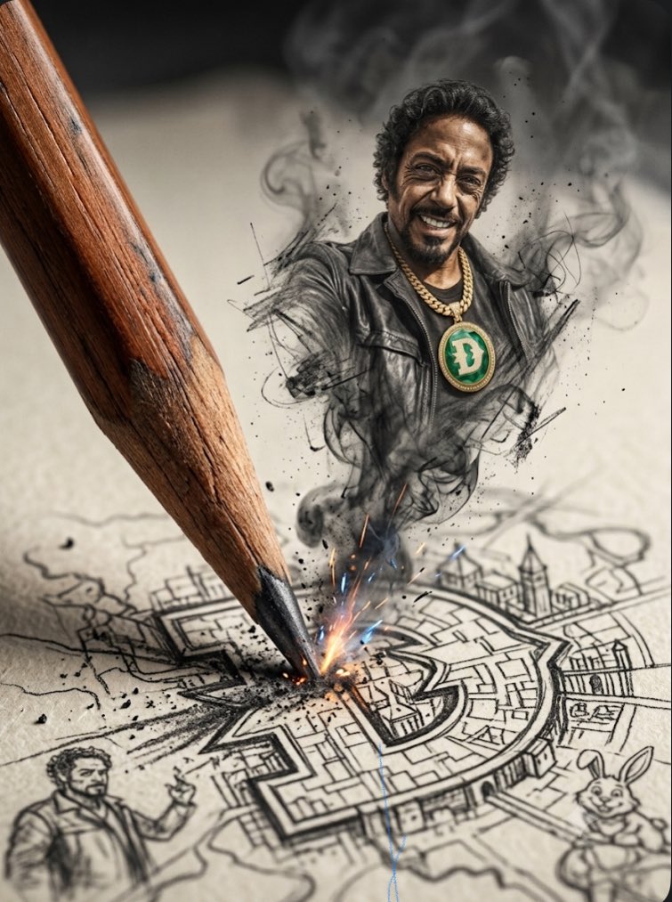 JACE_CRYPT's tweet photo. Two completely different styles, one ultimate outcome.

• The Sketch: A legendary mastermind born from raw smoke, fire, and absolute artistic precision.

• The Reality: Peak trading station energy, with massive green candles literally breaking out of the screen.
From detailed fine-art aesthetics to high-energy comic culture, we adapt to every style and dominate them all.

#DudeMemeContest $DUDE 🍀🟢
@iam_tarzan3 @Goodlux1122869 @Eunyy_official 

@FullTiltKirk my first entry for the meme contest, hope you love it!!! 💚