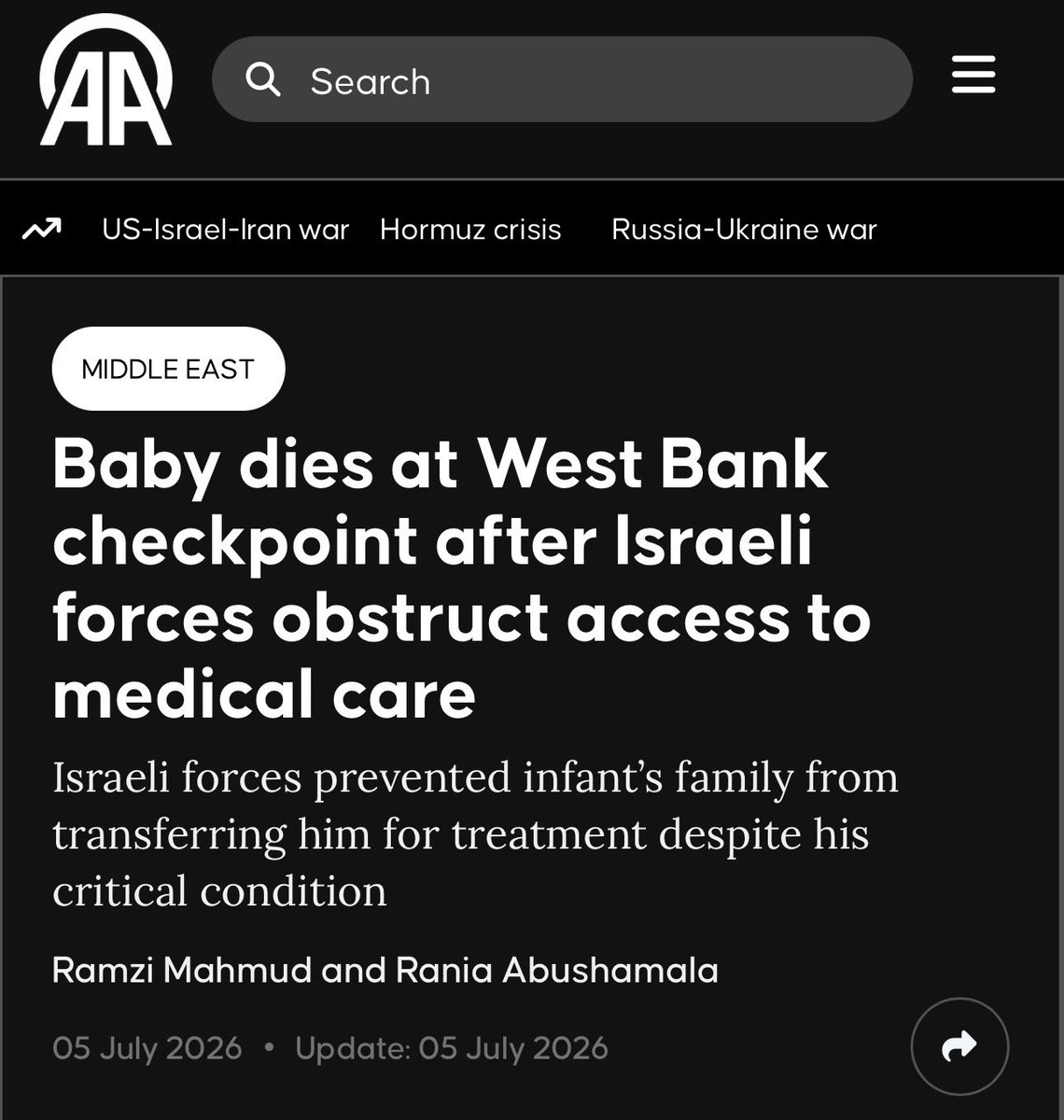 AssalRad's tweet photo. Read this. To any normal human being, it’s monstrous. For Palestinians it’s everyday life under Israeli occupation. https://t.co/fHjiUULmsx