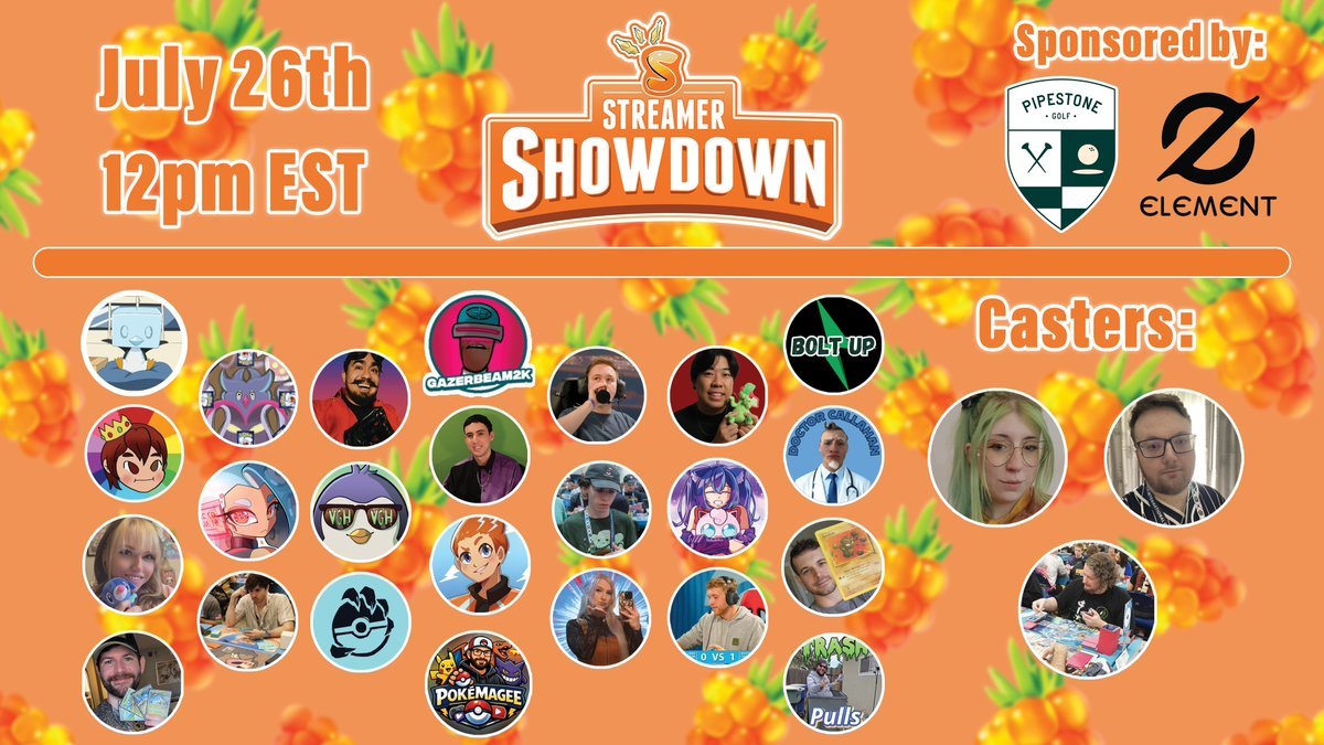 Sunny_TCG's tweet photo. To prepare for the Streamer Showdown, I will be releasing short bios on some of the competitors (the ones who filled the form out)! Expect at least one bio a day! Make sure you show love to all the competitors participating in the Streamer Showdown! https://t.co/c3iIhamubh