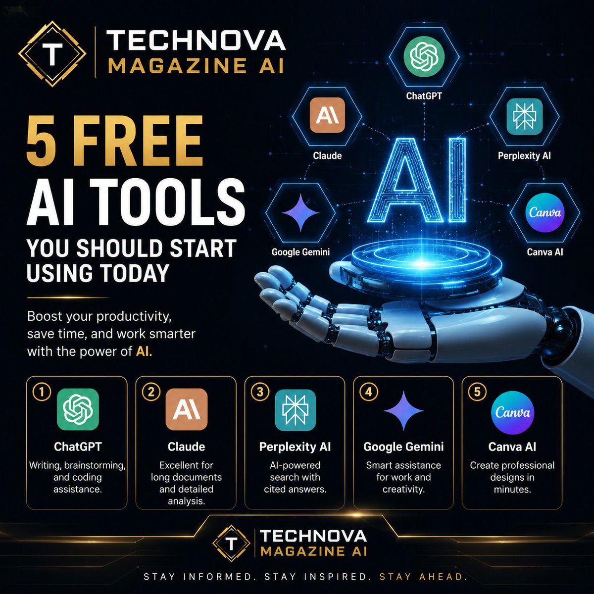TechnoVaMai5's tweet photo. AI is changing how we create, work, and learn.

Follow Technova Magazine AI for daily AI news, practical tools, and future tech insights.

🚀 The future starts now.

#AI #ArtificialIntelligence #Tech #Innovation #FutureTech #TechnovaMagazineAI https://t.co/btERhea8k4