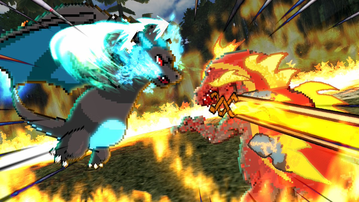 STDW582's tweet photo. "Kings of the Wildfire" | Terry VS Charizard (Dinosaur King VS Pokémon) | Also commissioned by @angelmendoza203 https://t.co/X7M6QKwsfk