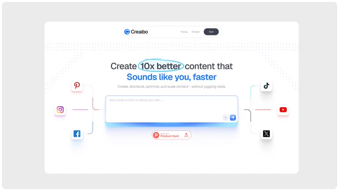 라이트 모드 SaaS UI 모음 — AI 콘텐츠 히어로·헬프데스크·계정 메뉴