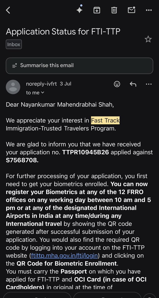 nms7776's tweet photo. @CSMIA_Official I have already applied for fast track but their approval process is taking 7 days even after bio metric submission. I have  done that in 3rd Jul. Screen shot attached. Only 20% counters operational. https://t.co/RUN2gPyEQj
