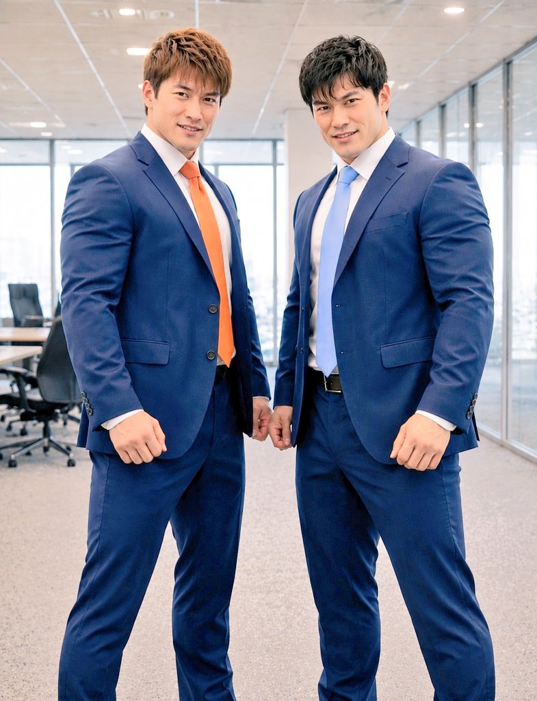 wrestlebulgfan's tweet photo. オフィスでスーツ姿の二人が、真っ向から力比べ。譲れない意地を懸けた勝負。
Two men in suits begin a test of strength in the office.The battle starts.
#AIart #AIイラスト #スーツ #SuitStyle #SuitMen #Wrestling #ProWrestling #Office #MuscularMen https://t.co/G1vO0ZNf1i