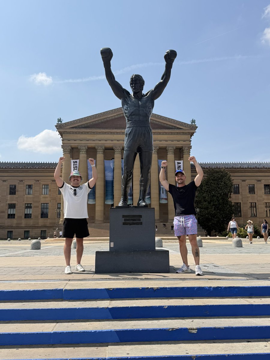 Nick__Hudak's tweet photo. And lastly, before I skip town and drive back to Cleveland and hit an inevitable monsoon, had to take one final photo with Rocky. https://t.co/xxiue6Wd67