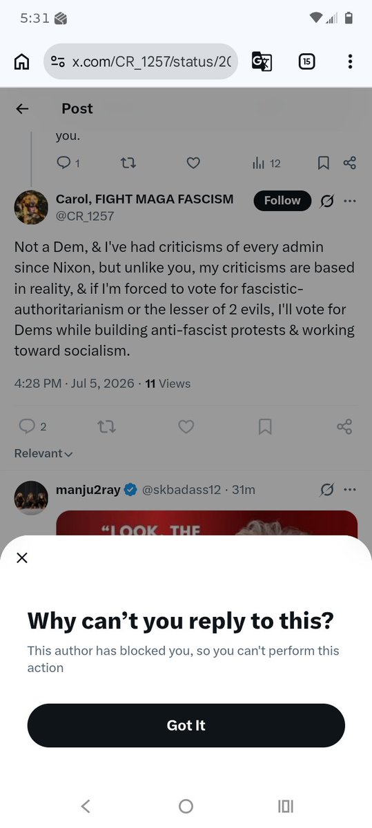 BuddyFett's tweet photo. @CR_1257 @skbadass12 @harryjsisson Like a true socialist. When youre losing the argument. Block. Youre one of the enemies of the US. You saying you'd vote for Democrats, shows they align with your Anti American beliefs. The country cannot to really fix our problems until we start treating you all as actual enemies https://t.co/qGFzuhcjuo