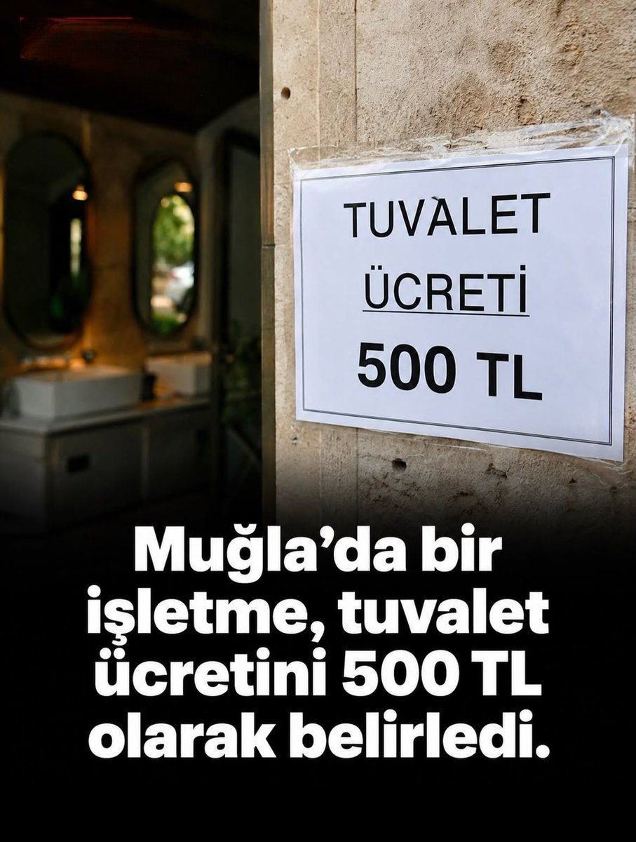 AykiriTRs4's tweet photo. Fahiş fiyat tartışmalarına bir yenisi daha eklendi.

Bu kez gündemde Akyaka'daki bir işletmenin 500 TL'lik tuvalet ücreti var.

Sizce bu normal mi, yoksa fırsatçılık mı?

Yorumu size bırakıyorum.‼️👇 https://t.co/6inTaPca7Q