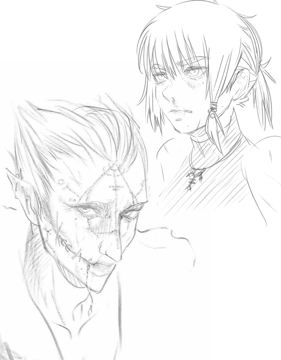 _Neald's tweet photo. Sketching weirdos https://t.co/gD9WmHgt1R