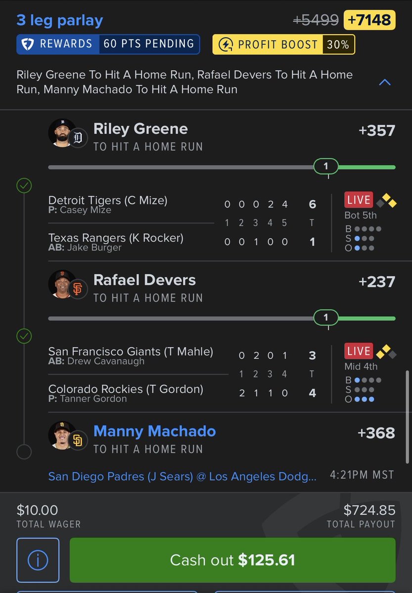 VillyBets's tweet photo. Take us home Manny 🍀🙏 
#Fanduelparlays https://t.co/TBxjonSxa5