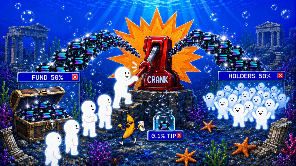 PoolziScheme's tweet photo. The crank isn't ours. Anyone can run it.

Pull fees from swaps. 50% to fund. 50% to holders. 0.1% tip to whoever pulled it. No admin, no permission, no boss.

https://t.co/MRJdEsvDwW https://t.co/FTOAy0guFs