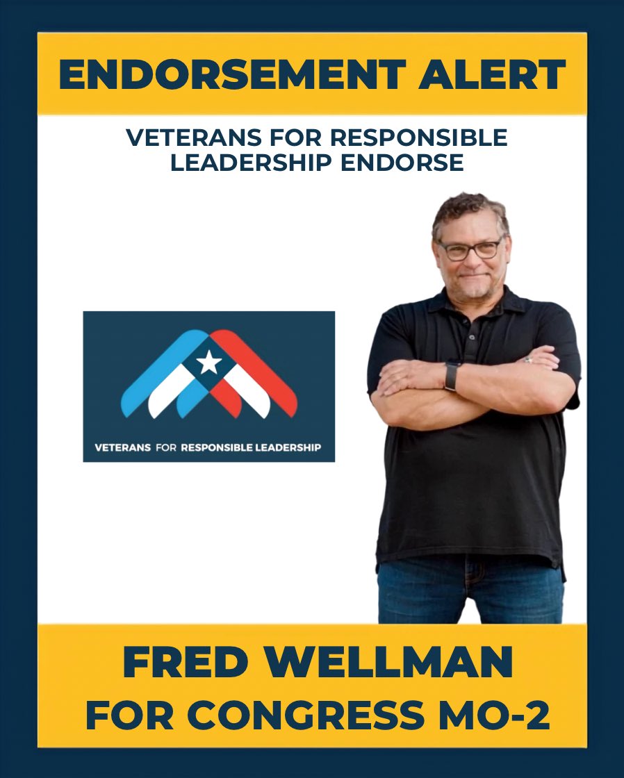 WellmanForMO's tweet photo. This weekend, we're especially grateful for the support of the veterans who know what service really means. These endorsements represent those who have worn the uniform, defended our democracy, and believe it's time for change in Missouri's 2nd District. https://t.co/hS5mnGHjRg