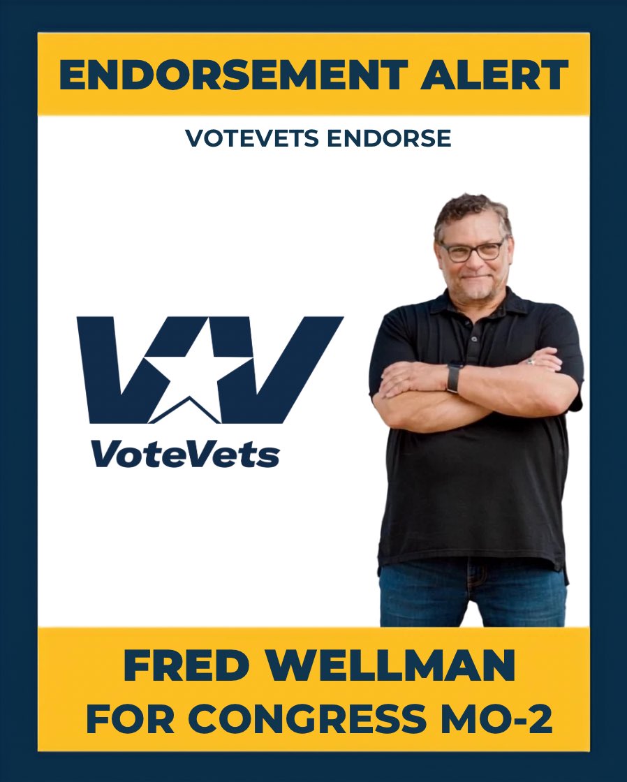 WellmanForMO's tweet photo. This weekend, we're especially grateful for the support of the veterans who know what service really means. These endorsements represent those who have worn the uniform, defended our democracy, and believe it's time for change in Missouri's 2nd District. https://t.co/hS5mnGHjRg