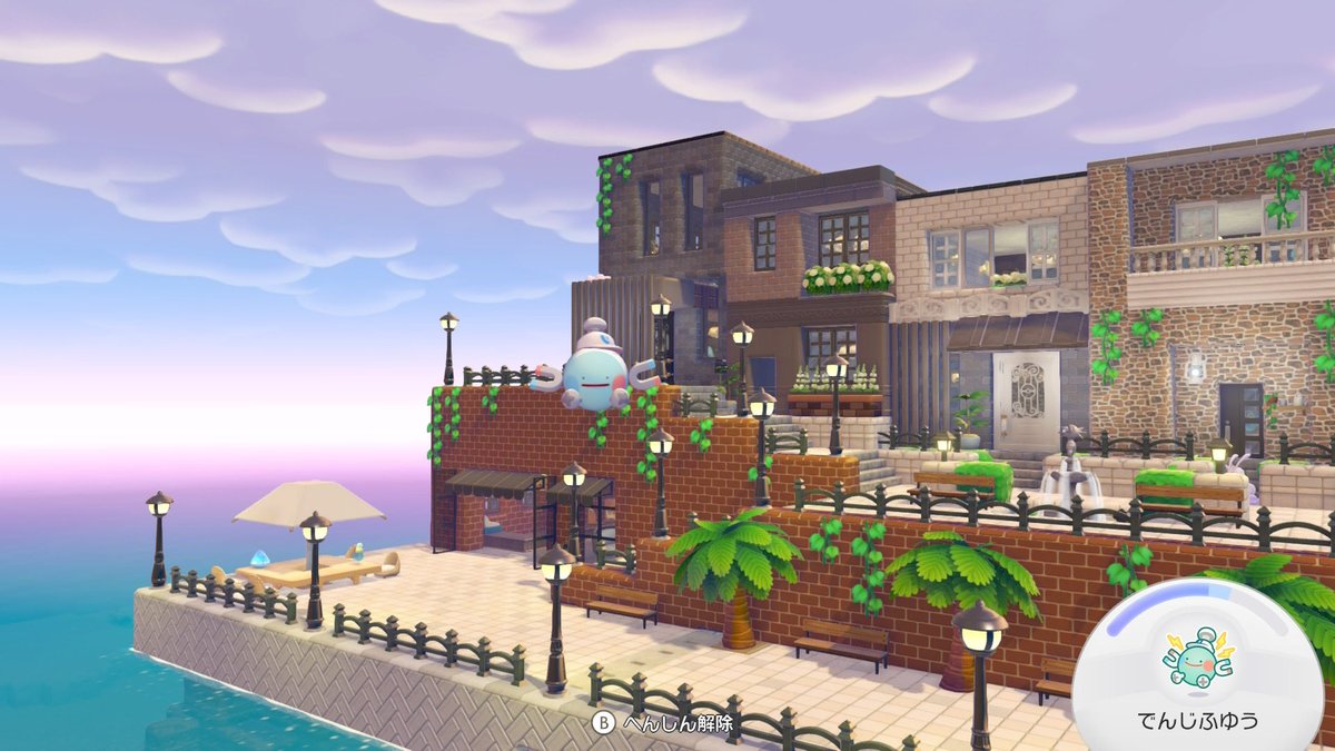 meteor_twilight's tweet photo. @May_orangeto 様の動画を参考に、ドンヨリうみべの街のゲート横を作ってみました。住むポケモンに合わせて少しアレンジを加えていますが、May様の色使いがよくてほぼ真似しました…🙏
街作り系のゲーム初心者なので、建築のいい勉強になりました。このたびは素敵な動画をありがとうございました。 https://t.co/clLt3a5LBu
