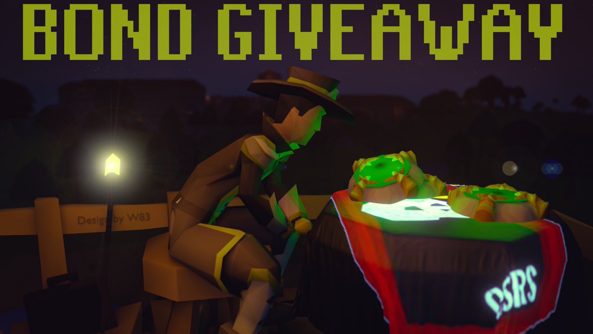 99SlayerTab's tweet photo. 💰#Runescape #Bond #Giveaway💰

1️⃣ Winner! Good luck everyone🤞

How to enter:👇

- Follow @TheVuuc ✅
- Like &amp; Retweet this post ✅
- Comment your #OSRS username ✅

👨‍🎨 Awesome graphic by @W83Official https://t.co/T1lVms1vHX