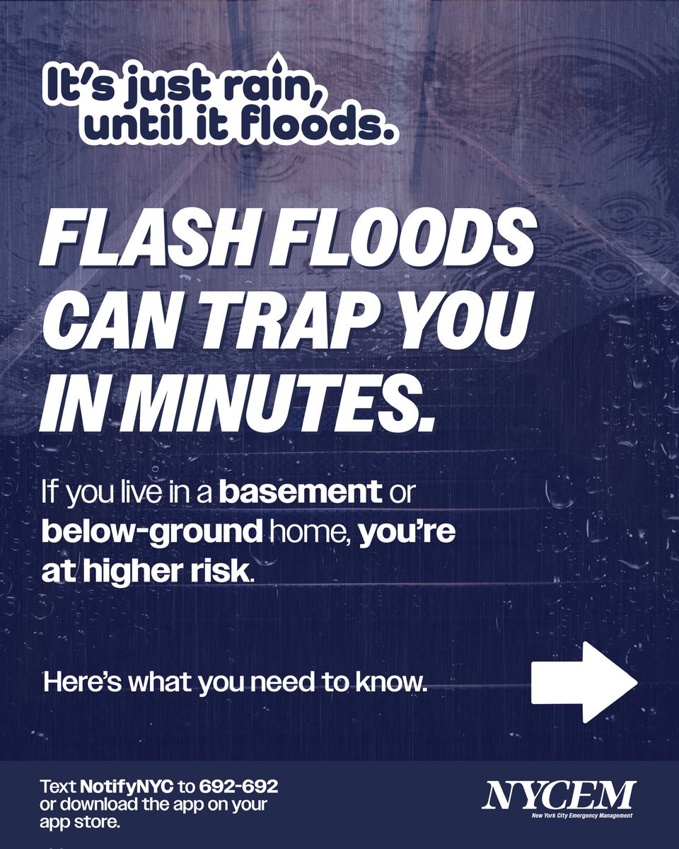 nycemergencymgt's tweet photo. 💧Basement flooding can hit without warning. Be proactive and have a plan:
 
🌊 Know your flood risk. Visit https://t.co/L9NMXGinE0 🔧 Install a water sensor or alarm 🧰 Keep tools handy 💧  Purchase a water pump 🧽 Clear drains, gutters, and stairwells https://t.co/VVHL9JPeEa