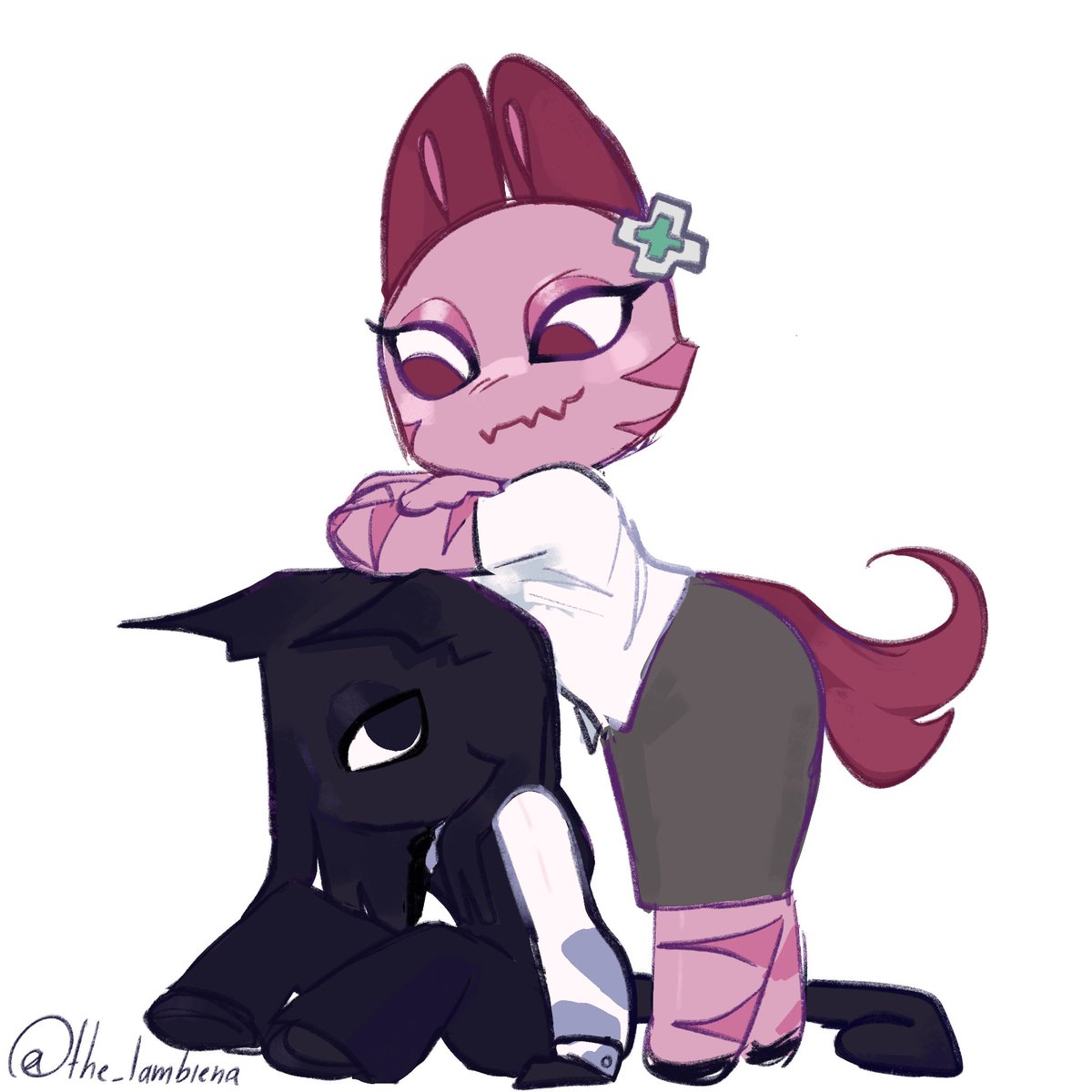 the_lambiena's tweet photo. I think i like this ship little bit more than yesterday
 (i see that no one liked jessy with hair buns 💔)

#animalhopitalroblox https://t.co/hGGcm3ZA6v