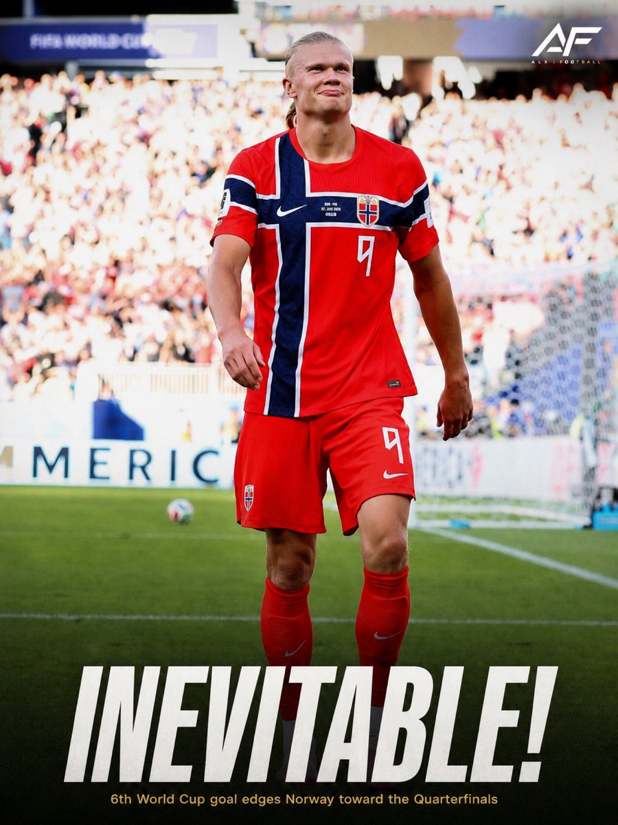 aal___ex's tweet photo. 🚨🚨INEVITABLE!! 

Haaland puts Norway ahead against Brazil in the World Cup round of 16 https://t.co/UbUS0PhbV7