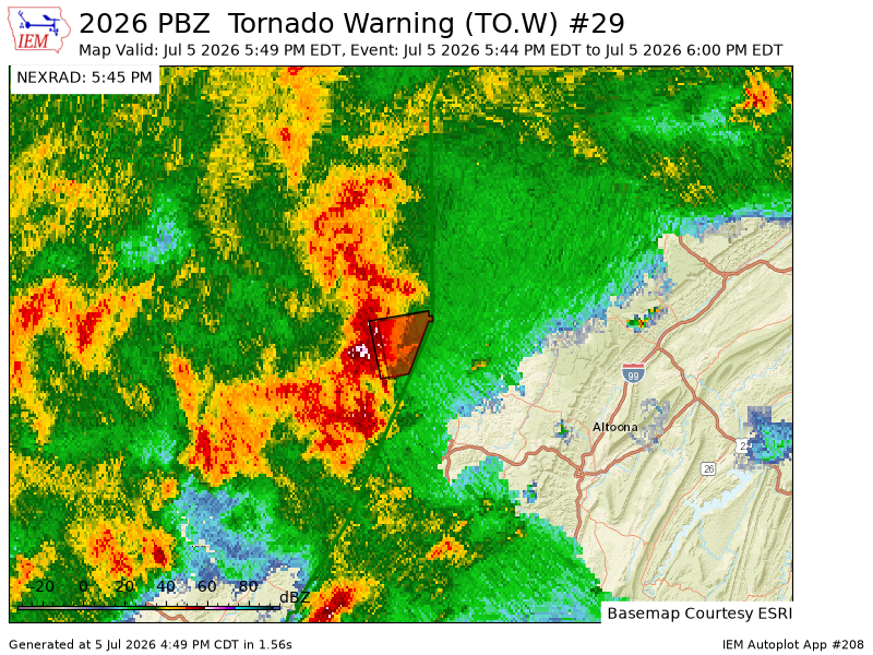 DynamicWx_OH's tweet photo. PBZ continues Tornado Warning [tornado: RADAR INDICATED, hail: 0.00 IN] for Indiana [PA] till 6:00 PM EDT https://t.co/iLEVhPIqgN https://t.co/nWQGxuEQev