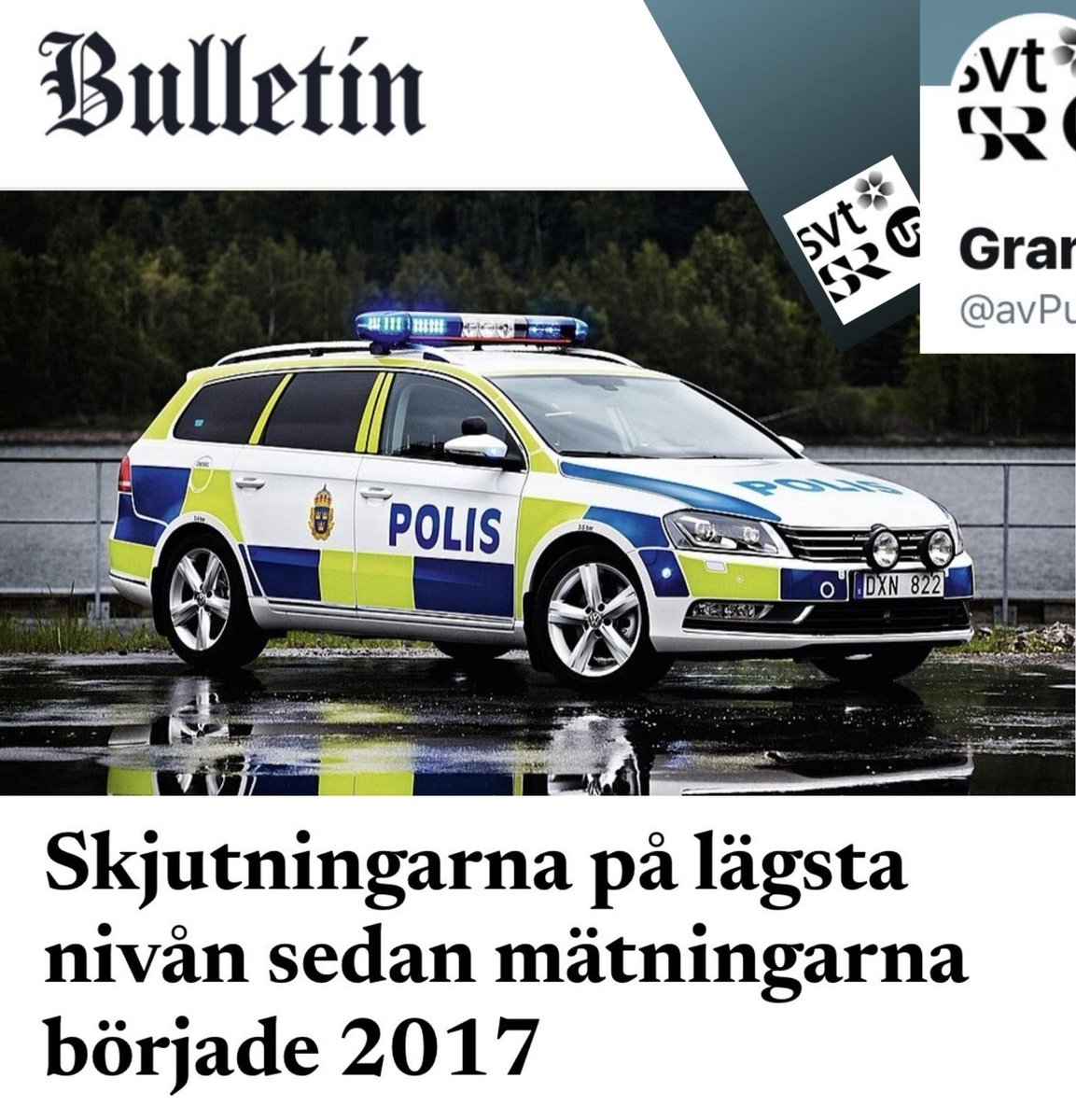 avPublicService's tweet photo. Helt ofattbart att @SVT kommer undan med att totalt ignorera nyheten att skjutningarna i Sverige nu är på den lägsta nivån sedan mätningarna började #Val2026

”Antalet skjutningar i Sverige ligger på den lägsta nivån sedan polisen började föra statistik 2017. Det visar polisens halvårsstatistik. Både skjutningar och sprängningar är färre hittills i år än under samma period i fjol.”

@SVTNyheter #journalistik Skjutningarna på lägsta nivån sedan mätningarna började 2017 https://t.co/MjapON5j6V