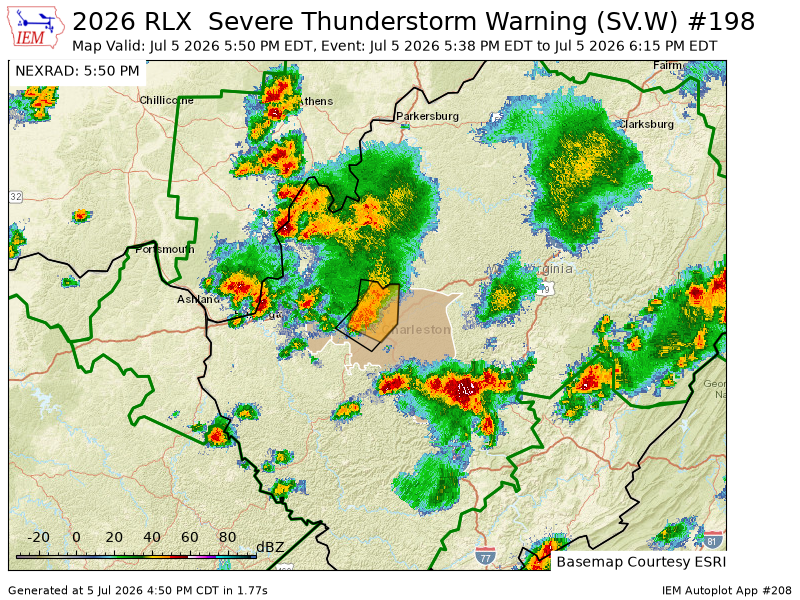 DynamicWx_OH's tweet photo. RLX continues Severe Thunderstorm Warning [wind: 60 MPH (RADAR INDICATED), hail: 1.00 IN (RADAR INDICATED)] for Kanawha, Putnam [WV] till 6:15 PM EDT https://t.co/sU6RsDJO1w https://t.co/B0gqNFLXv3
