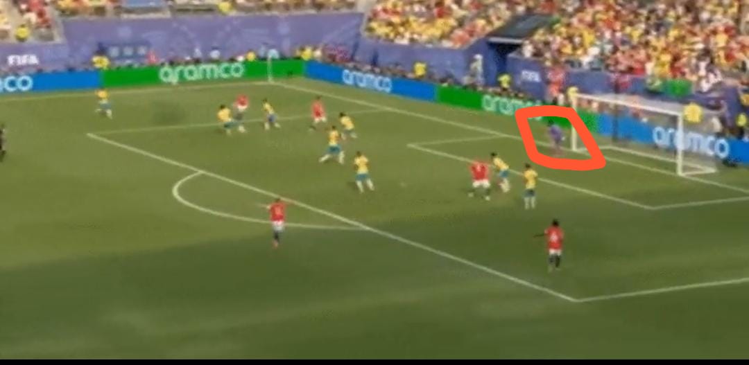 SPORTSBIGGIE's tweet photo. I guess Allison Becker's positioning was wrong for Erling Haaland's goal Coach https://t.co/SgaxHjkc11