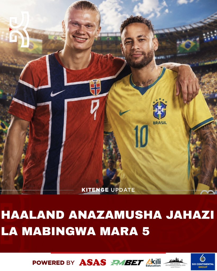 mshambuliaji's tweet photo. Erling Haaland anaiandikia Norway 'The Vikings' bao la uongozi dhidi ya Mabingwa mara tano, Brazil katika dimba la New York, New Jersey Marekani kwenye mchezo wa hatua ya 16 bora wa Kombe la Dunia la FIFA 2026.
Brazil ๐ง๐ท 0-1 ๐ณ๐ด Norway
โฝ 70' Haaland
#KitengeSports https://t.co/VmeWdZaQey