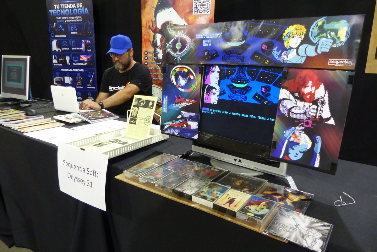 sequentiasoft's tweet photo. Hemos pasado tres días disfrutando del #retropixelmalaga Gracias a todos por pasaros por nuestros stands (#sequentiasoft y #caad) donde hemos mostrado aventuras, revistas, mis ilustraciones storyboard y un avance del Odyssey 31 (ya le queda menos). 
Luego pondré más fotos! https://t.co/QnvlHHxkdV