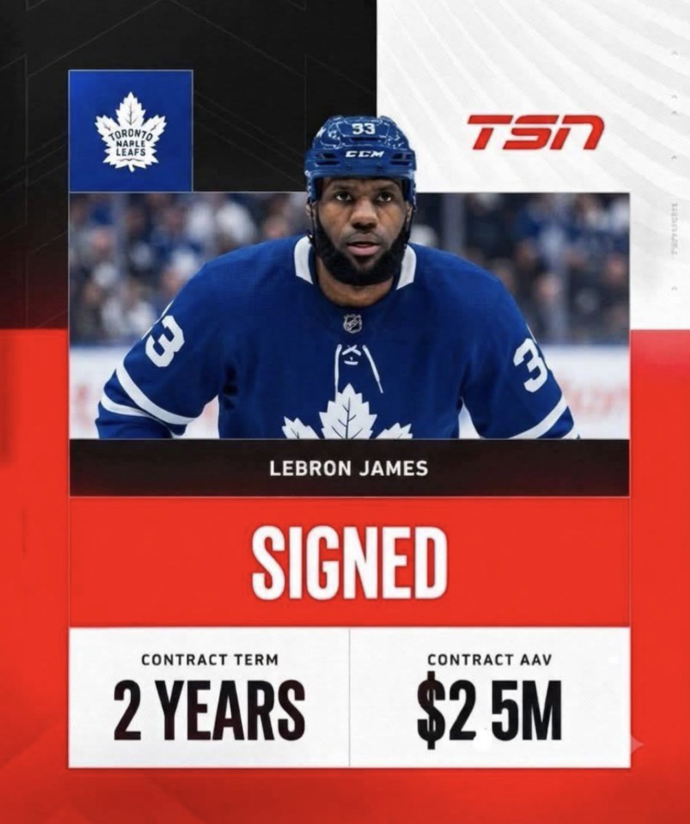 BobCobbMaestro1's tweet photo. @MapleLeafs The Leafs are on a signing binge! ๐ซช
#LeafsForever #LeafsNation #Lakers #GoLakers #LakerNation #LebronJames #freeagentfrenzy #NHL #Toronto #LosAngeles https://t.co/uzusV9YSE2